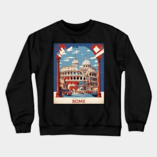 Rome Italy Vintage Tourism Travel Poster Crewneck Sweatshirt